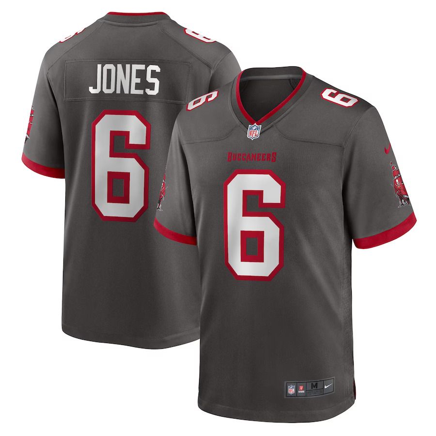 Men Tampa Bay Buccaneers 6 Julio Jones Nike Pewter Player Game NFL Jersey